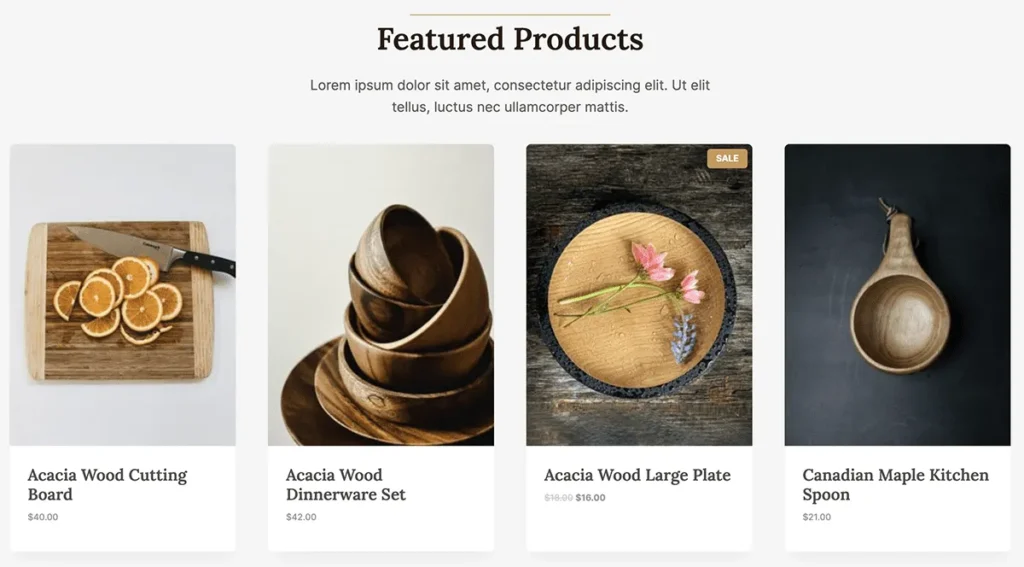 Wooden Craft Starter Template Featured Products