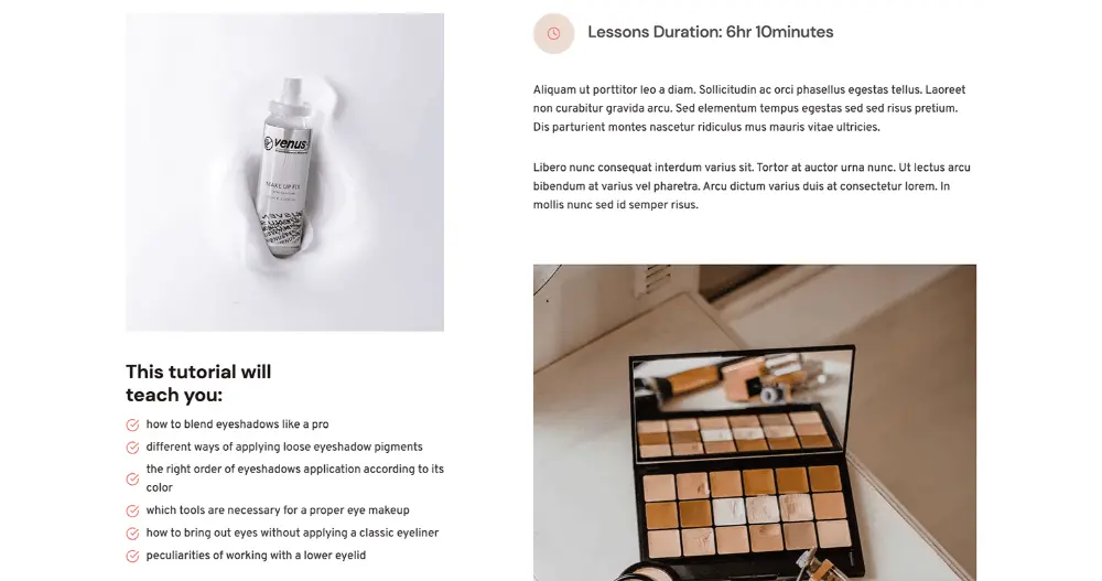 Beauty & Spa Website Products