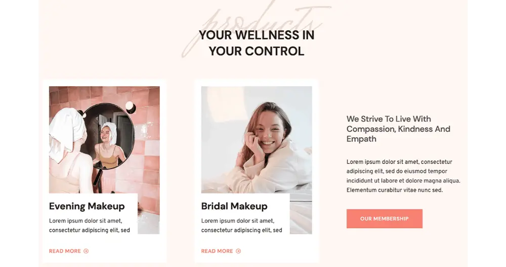 Beauty & Spa Website Section