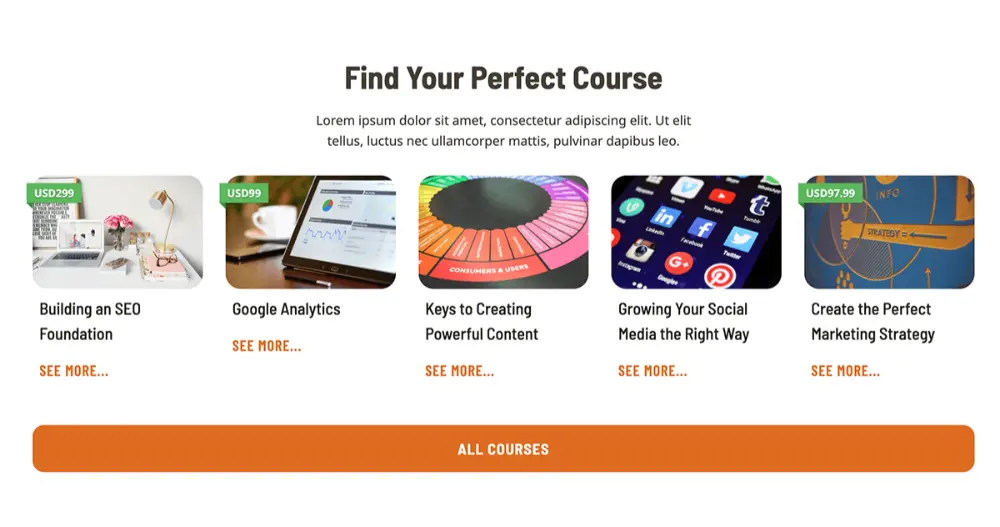 Business Courses Website Items