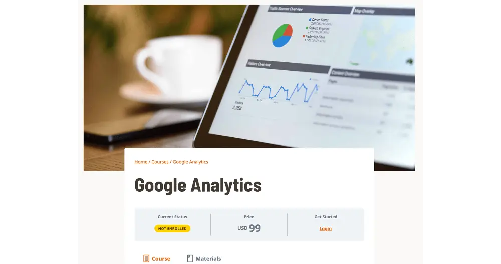 Business Courses Website Statistics