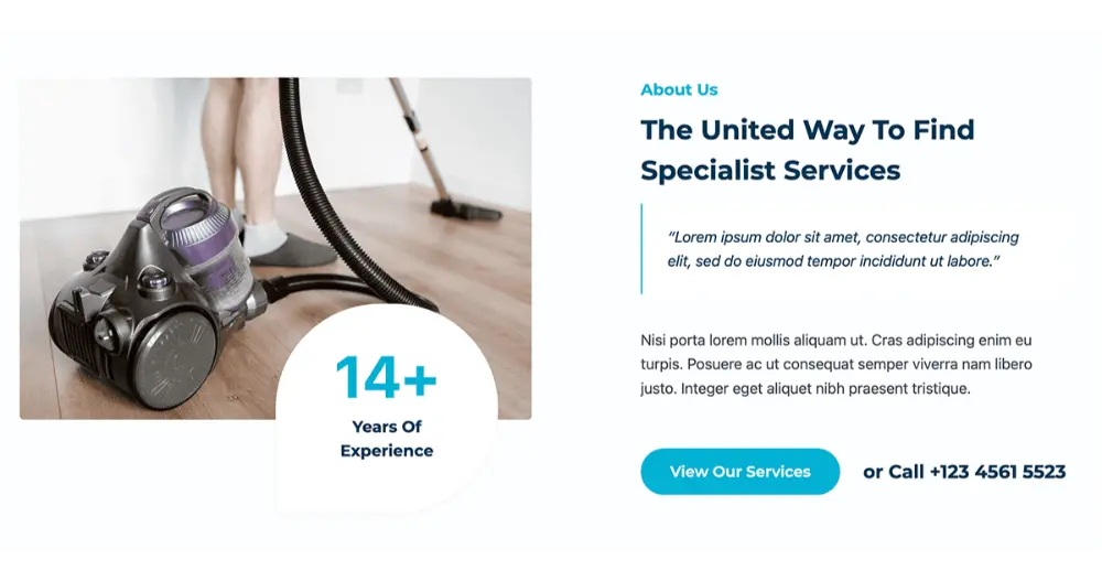 Cleaning Service Website About Us
