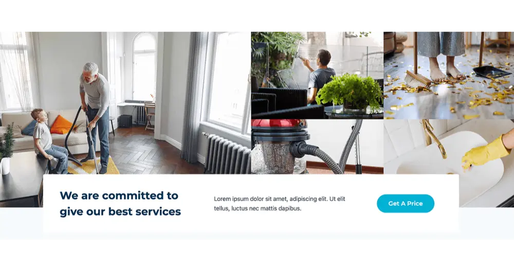 Cleaning Service Website Section
