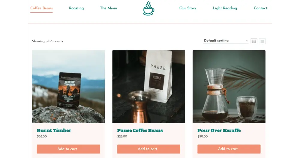 Coffee Beans Website Shop