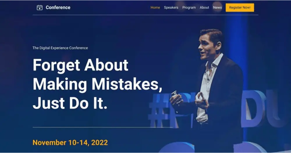 Conference Website Template Hero