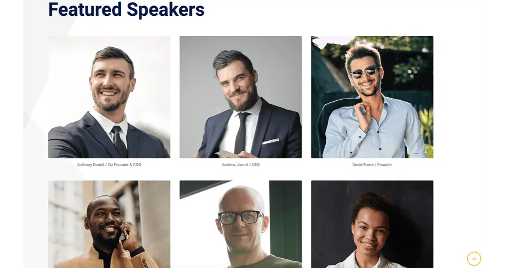Conference Website Template Speakers