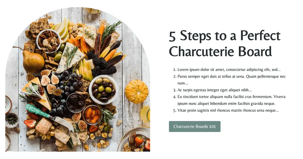 Food Website Section