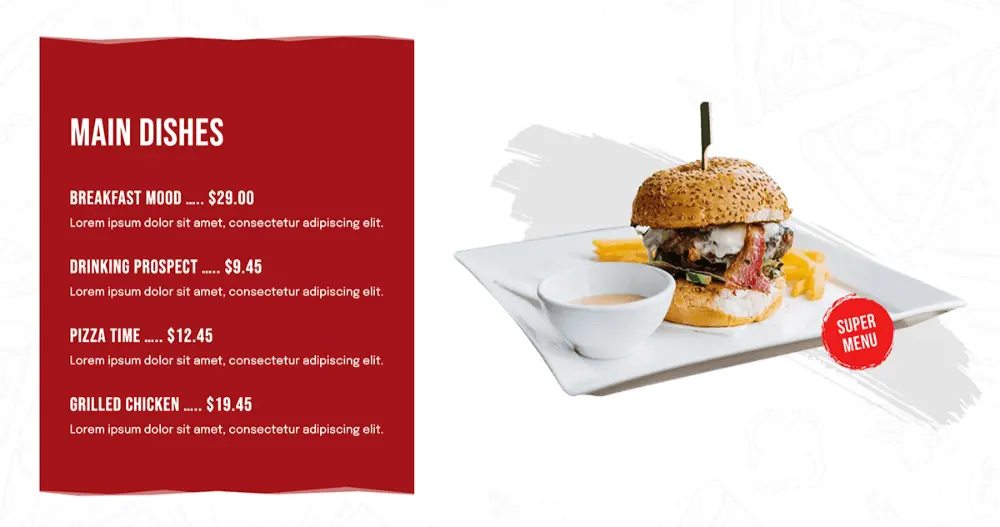 Gourmet Food Website Features