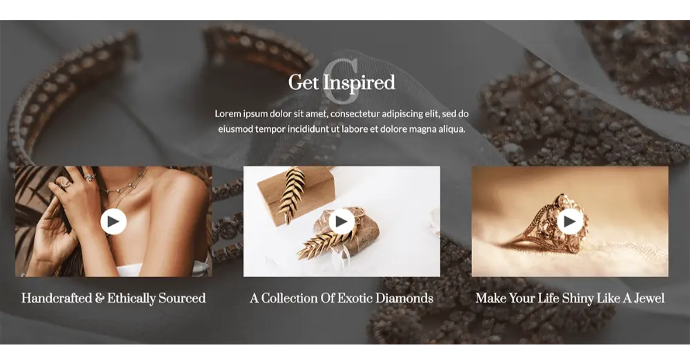 Jewellery Collection Website Hero
