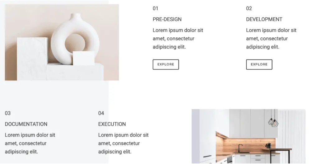 Minimalist Design Website Products