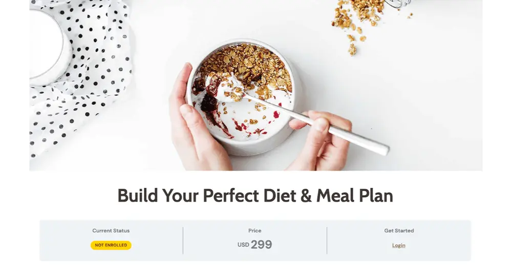 Nutrition Website Template Plan