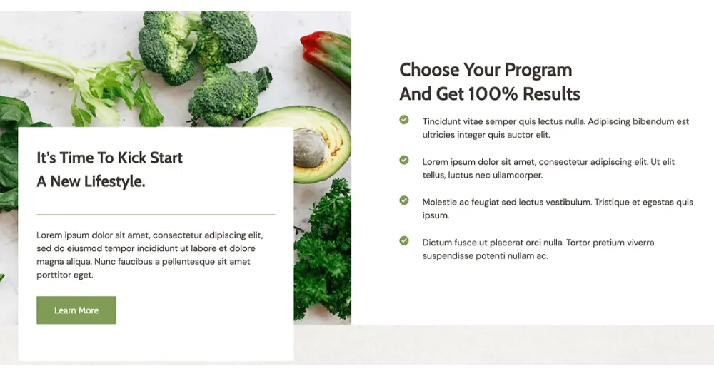 Nutrition Website Template