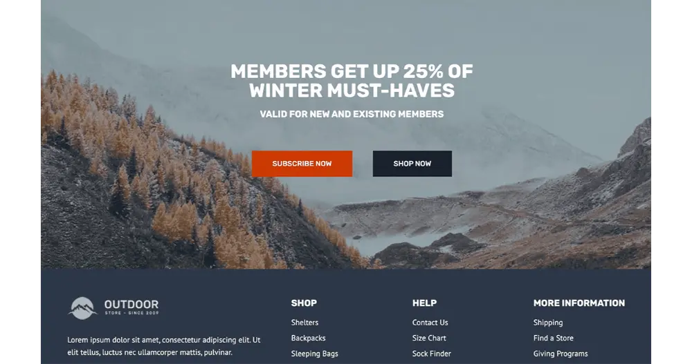 Outdoor Website Hero