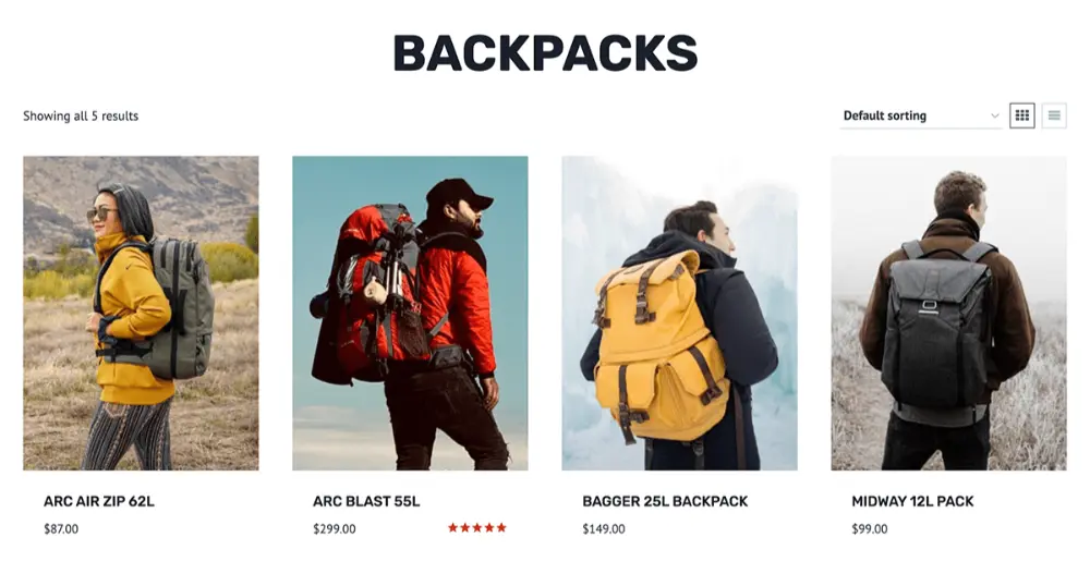 Outdoor Website Products