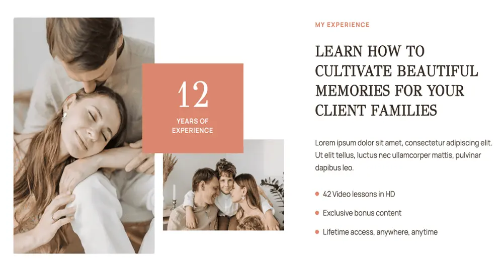 Professional Family Portraits Website Template Showcase