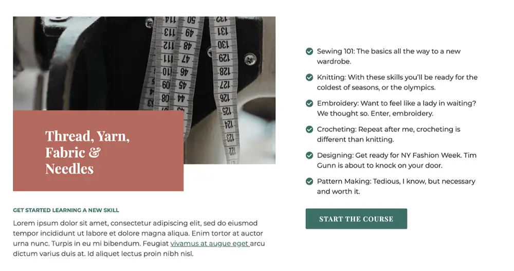 Simple Business Website Section