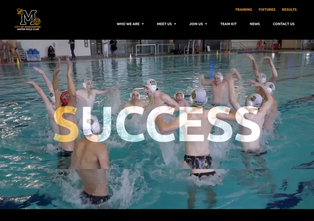 Manchester Waterpolo Club Home Website Screenshot