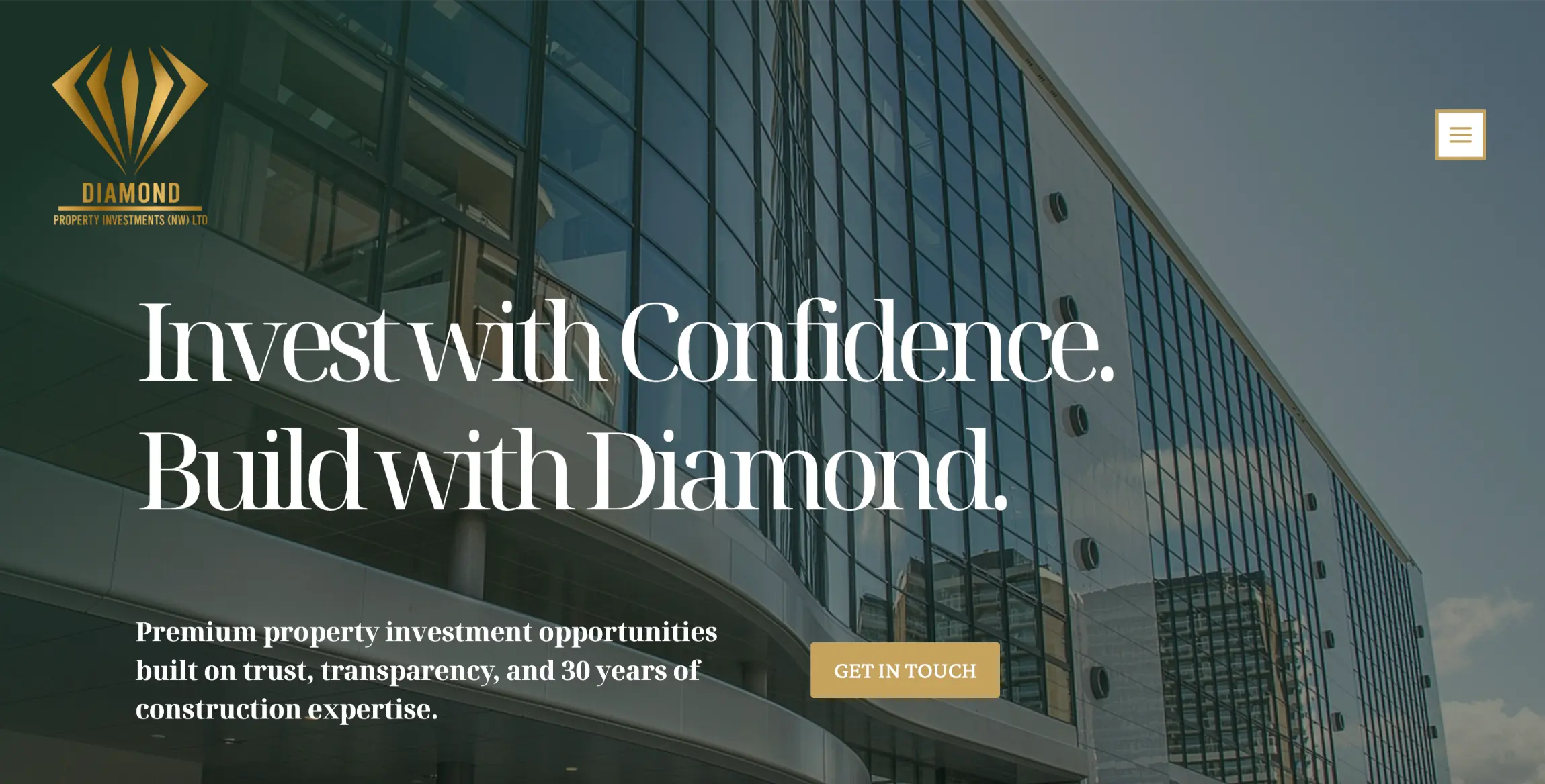 Diamond Property Investments Website Home Page