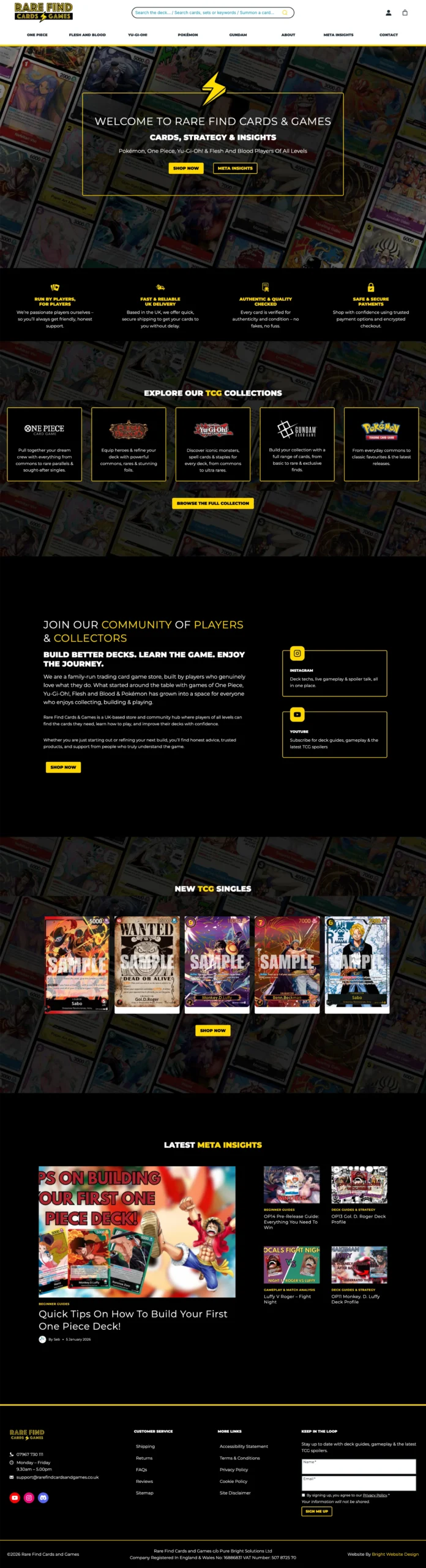 Rare Find Cards and Games Home Page